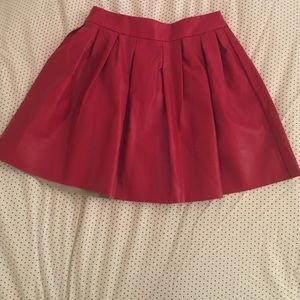 Red Leather Skirt from Tobi