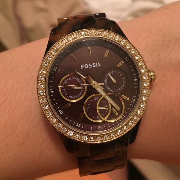Brown fossil watch