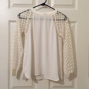 White long sleeve top