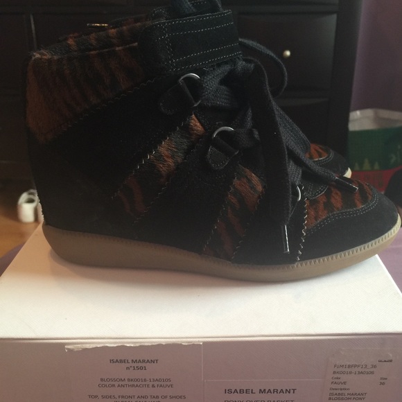 Isabel Marant pony wedge sneaker