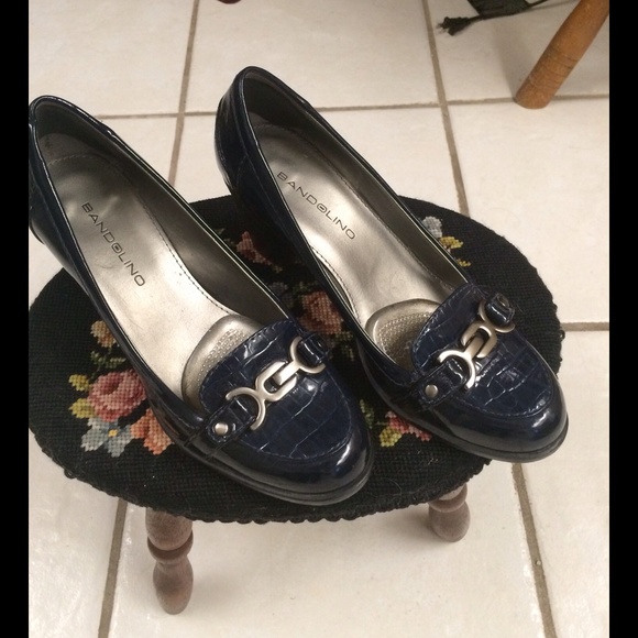 Navy blue loafer heels