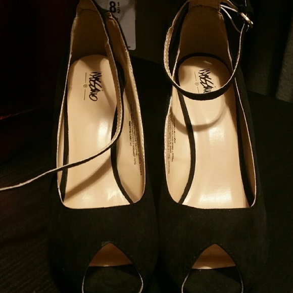 Black with gold studed wedges