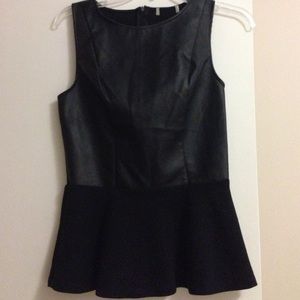 Faux Leather Pleated Peplum from EXPRESS