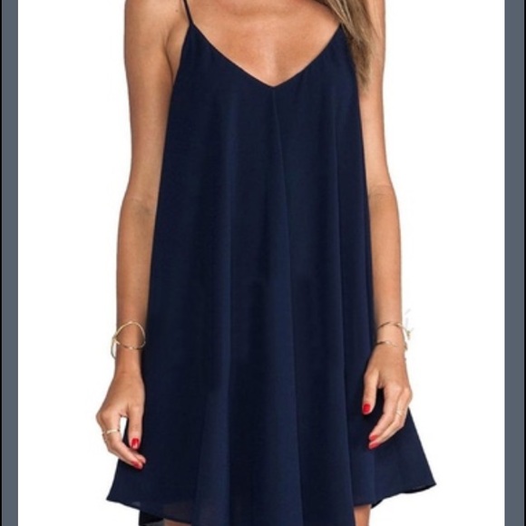 😱LAST ONE 😱 Navy Blue Flowy Dress - Picture 2 of 3