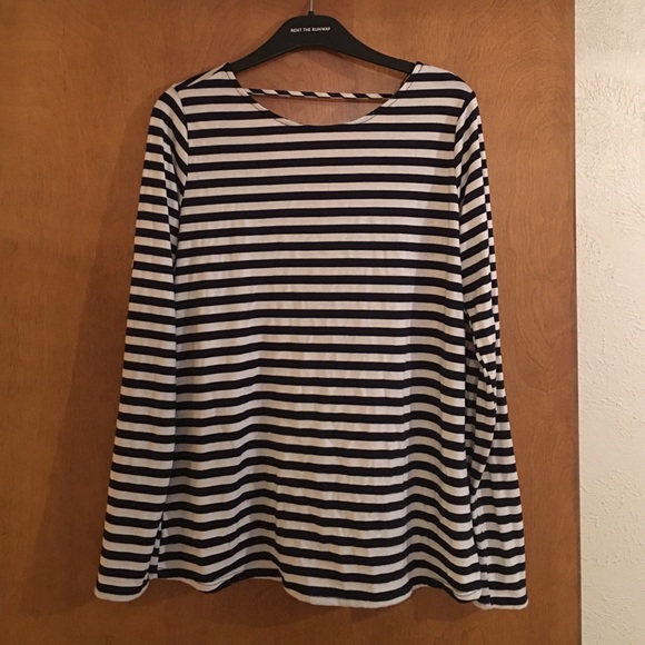 Navy Blue & White Striped top