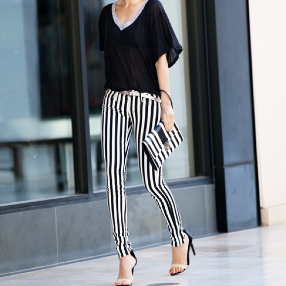 hudson striped jeans