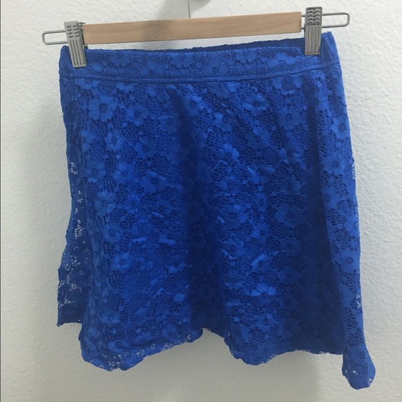 Blue lace skirt