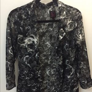 Floral chiffon blazer