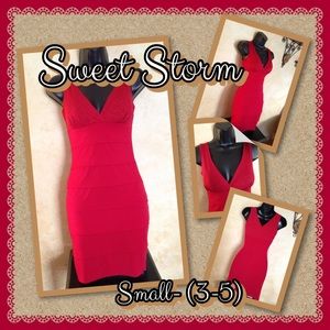 Sweet Storm- Small (3-5) Red Dress-layered Look