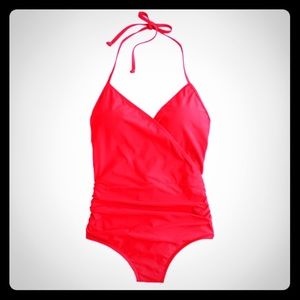 J Crew Wrap halter one piece swim suit