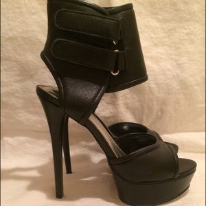 Bebe Black Platform Heels