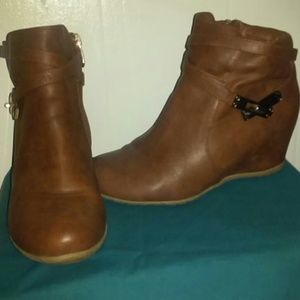 Brown Wedge Ankle Boots