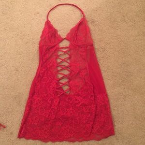 Beautiful lace one piece lingerie with garder belt