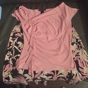 Skirt & shirt set. Pink & black - parallel studio.