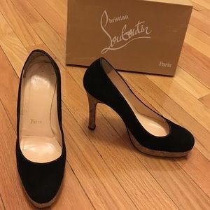 Christian Louboutin black suede pump