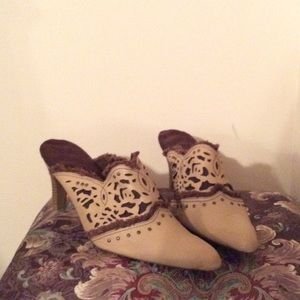 Tan & Brown mules. Size 11