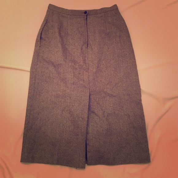 Vintage, thick, tweed pencil skirt