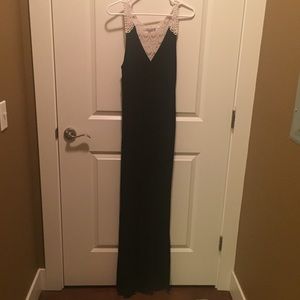 Black crocheted maxi dress