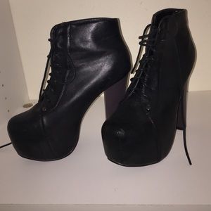 Black platform heels