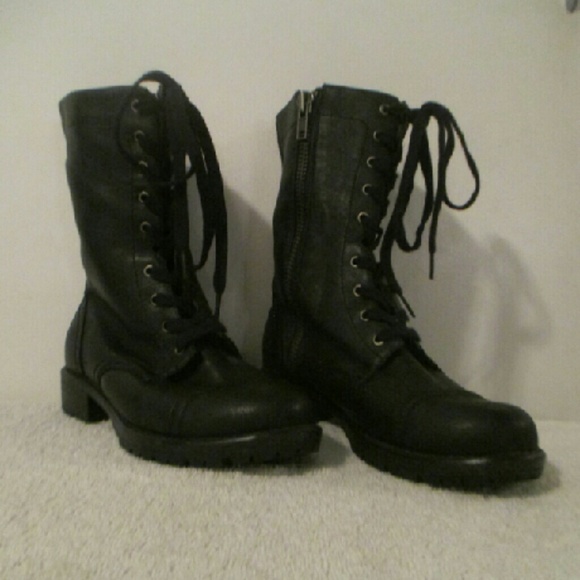 Madden Girl Shoes - Madden Girl Black Combat Boots