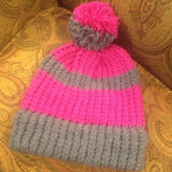 Pink and Grey Beanie - Picture 1 of 1