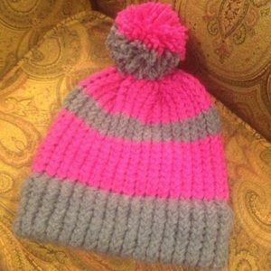 Pink and Grey Beanie