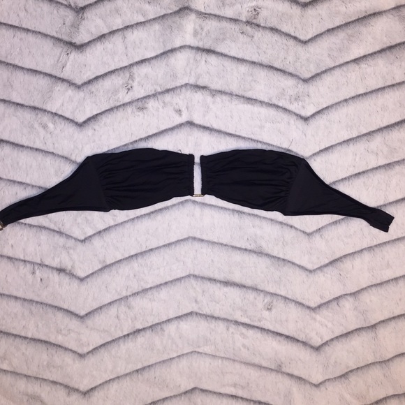 Black strapless bikini top w/ gold detail!!