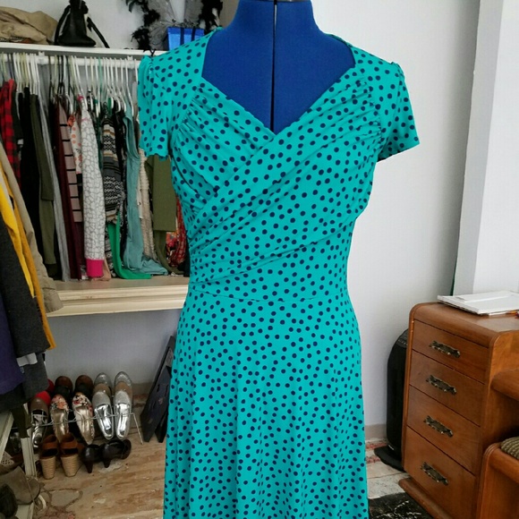 Blue polka dot dress