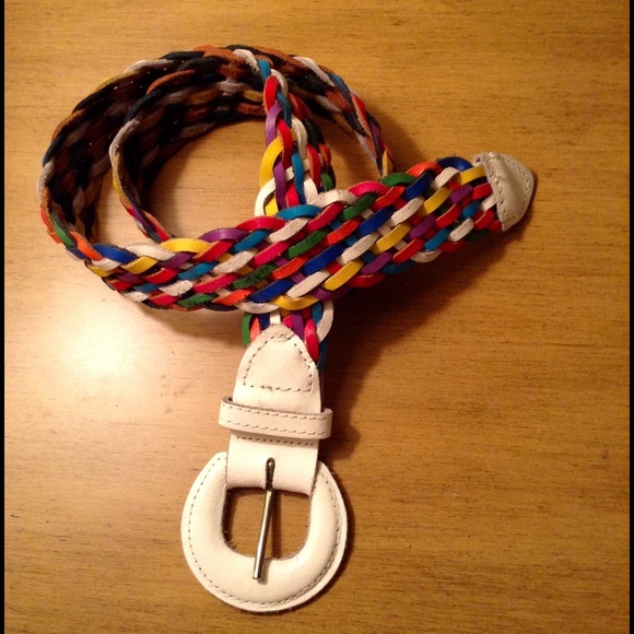 Vintage Capezio Rainbow Braided Leather Belt