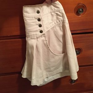 Anthropologie brown and white striped skort