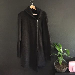 Black Zipper Cardigan