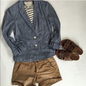 Linen Anthropologie blazer by Cartoonier