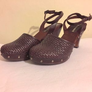 Brown Clogs with Ankle Strap