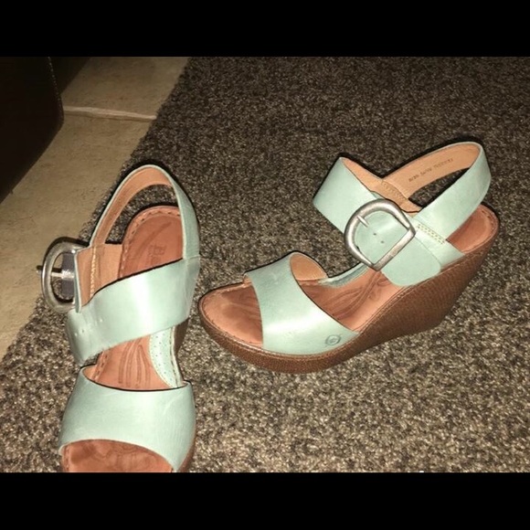 Mint/Brown Wedges