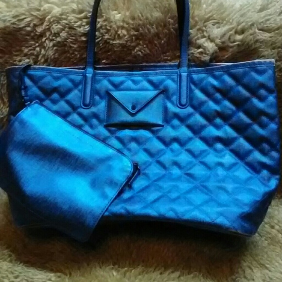 Marc Jacobs Electric Blue Quilted Tote & Pouch