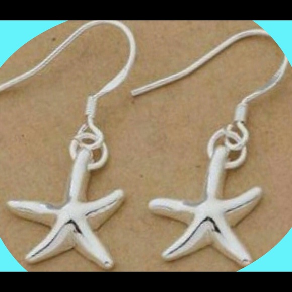 Starfish Sterling Silver Drop Earrings.
