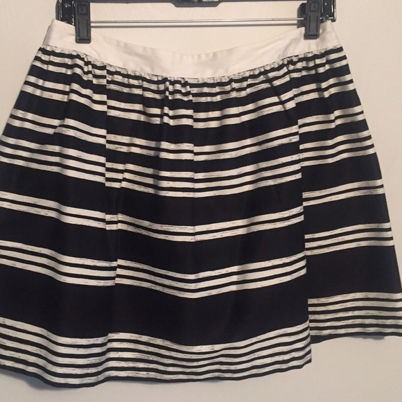 Black and white contemporary striped skirt