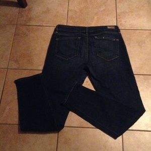 Paige peg skinny dark wash jeans