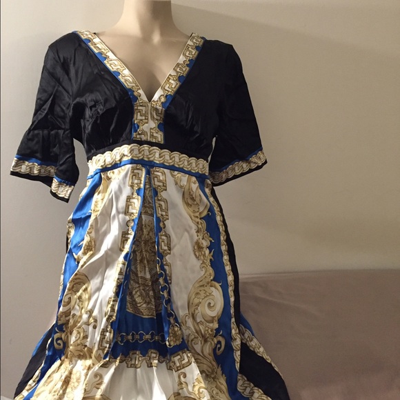 Silk black multi-colored dress