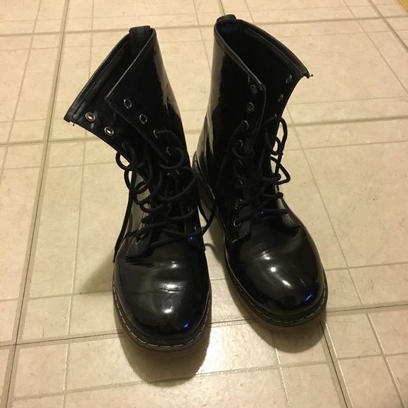 Black combat boot