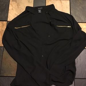 Black botton up shirt