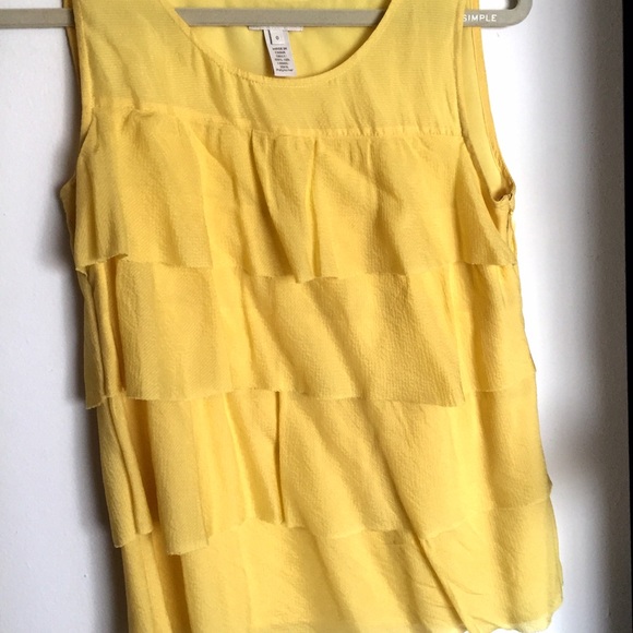J. Crew yellow sleeveless silk top