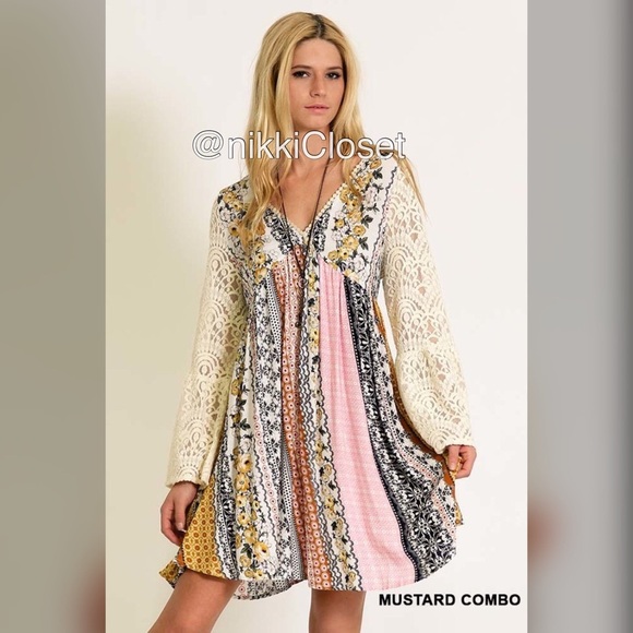 Boho dress Lace bell sleeves summer dress sold - Picture 2 of 4