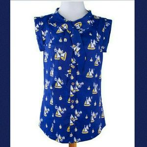 Blue Sailboats Tied and True Top