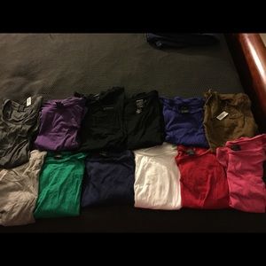 12 large sized T shirts in various colors!