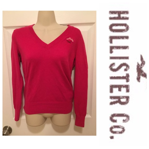 Hollister v-neck cardigan hot pink size small