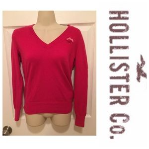 Hollister v-neck cardigan hot pink size small