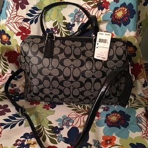 COACH SIGNATURESTRIPE NANCY SATCHEL