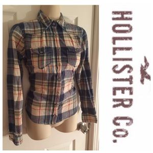 Hollister plaid flannel button down shirt size Xs