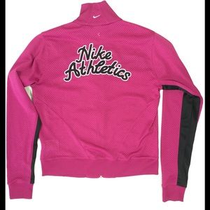 Nike Athletic zip jacket jersey pink Large
